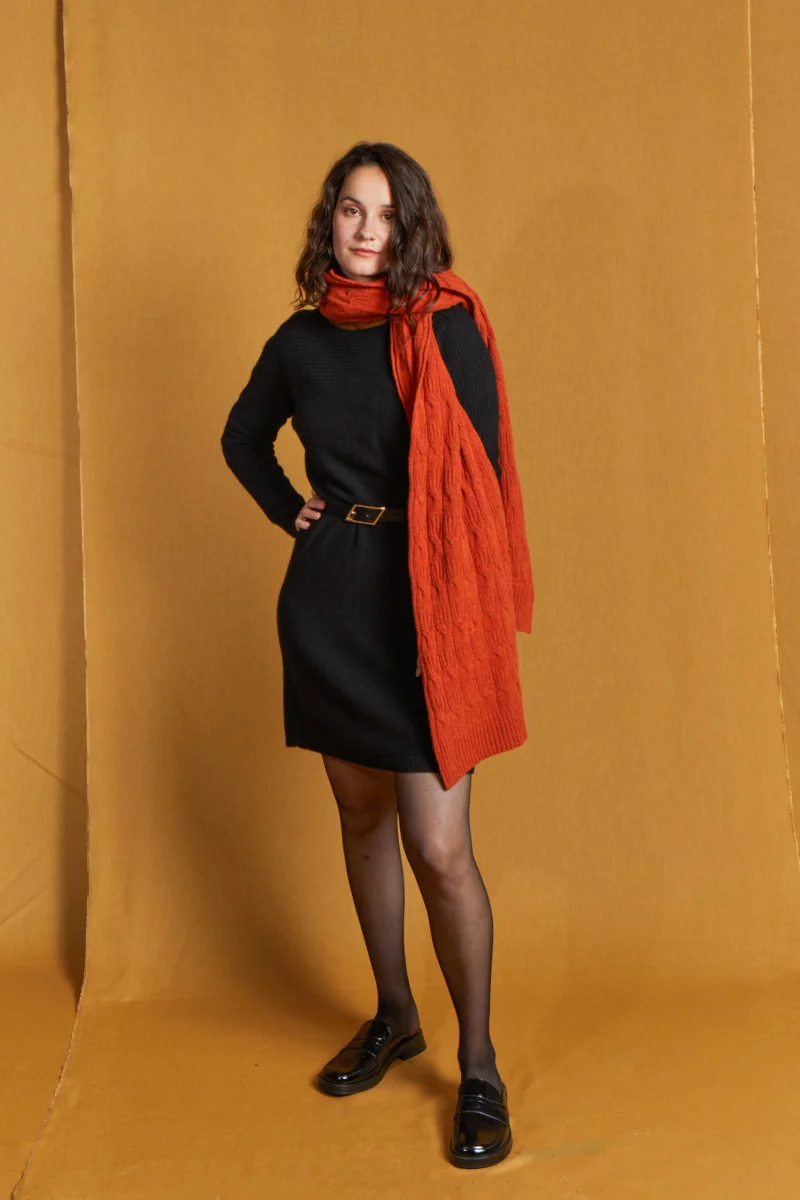 Robe Col rond Lambswool et...