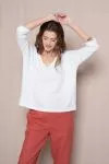 T-Shirt ample STUART en maille de Lin - Blanc
