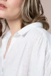 Chemise ample à manches courtes IWA en Lin uni - Blanc